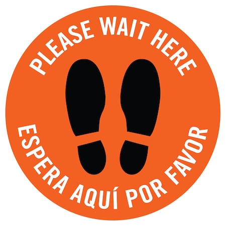 Please Wait Here - Bilingual V.2, Orange, 15, 8493XOR